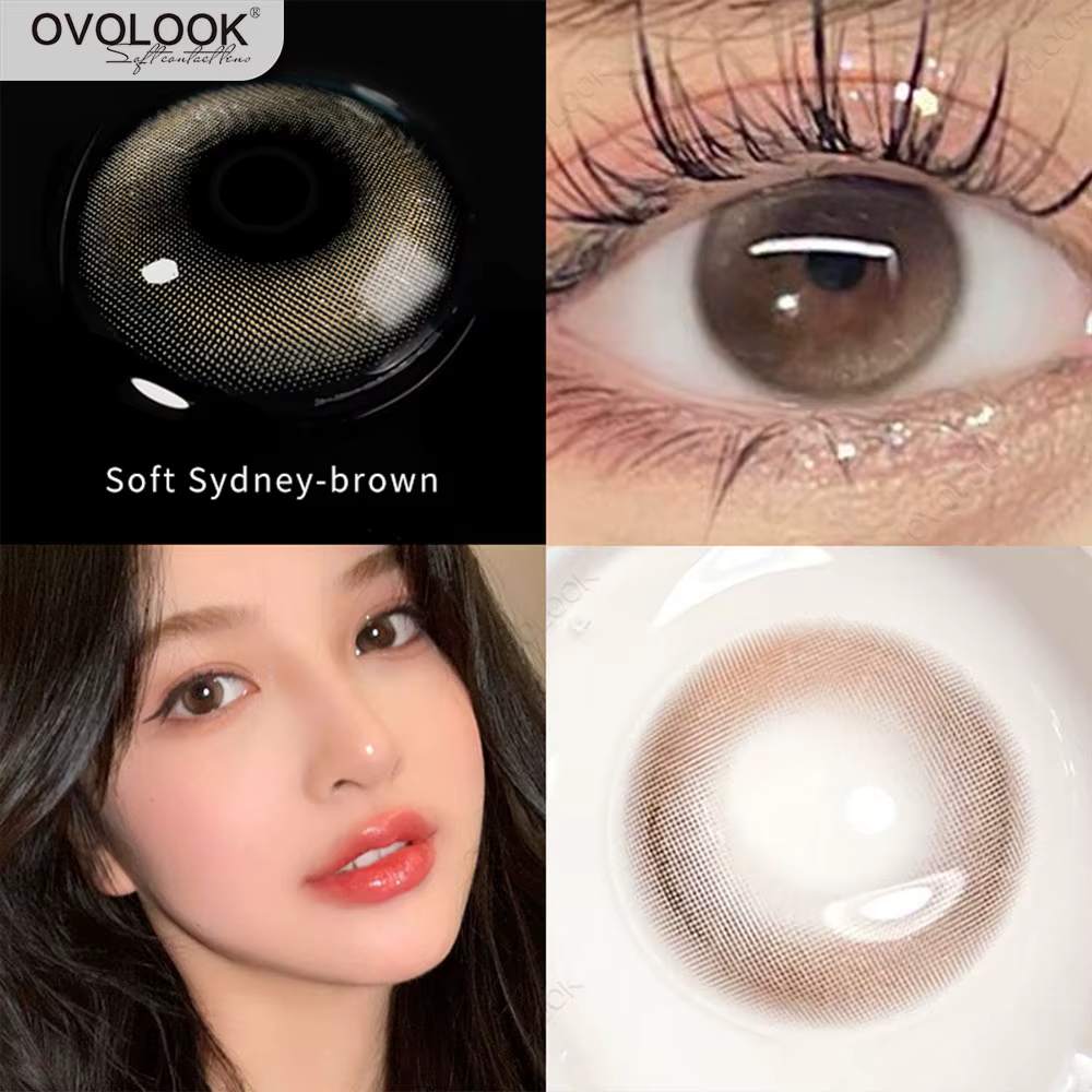 OVOLOOK - Lot de 2 paires de lentilles de contact colorées naturelles 10 tons pour embellir les yeux