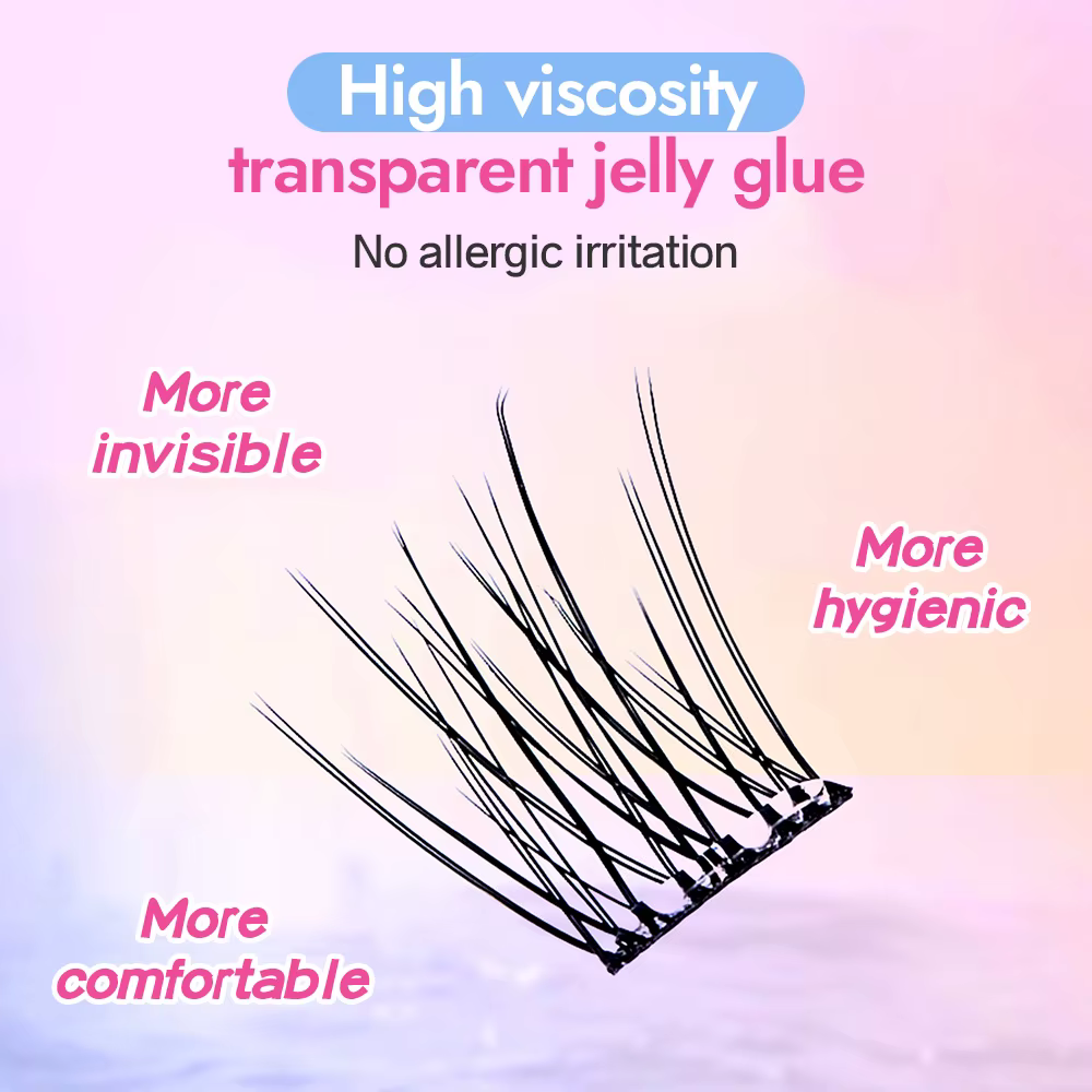 10 rangées de faux cils de grande capacité sans colle