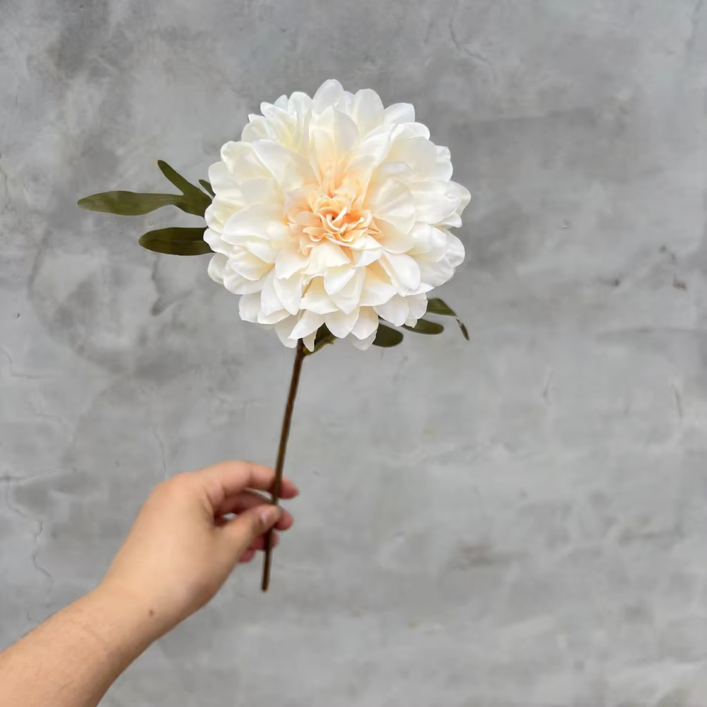 Fleur de Dahlia Artificielle Blanche, Fleur de Dahlia Artificielle, Décoration Florale pour Mariage, Jardin, Intérieur, Extérieur, Accessoire de Photographie, Art Floral