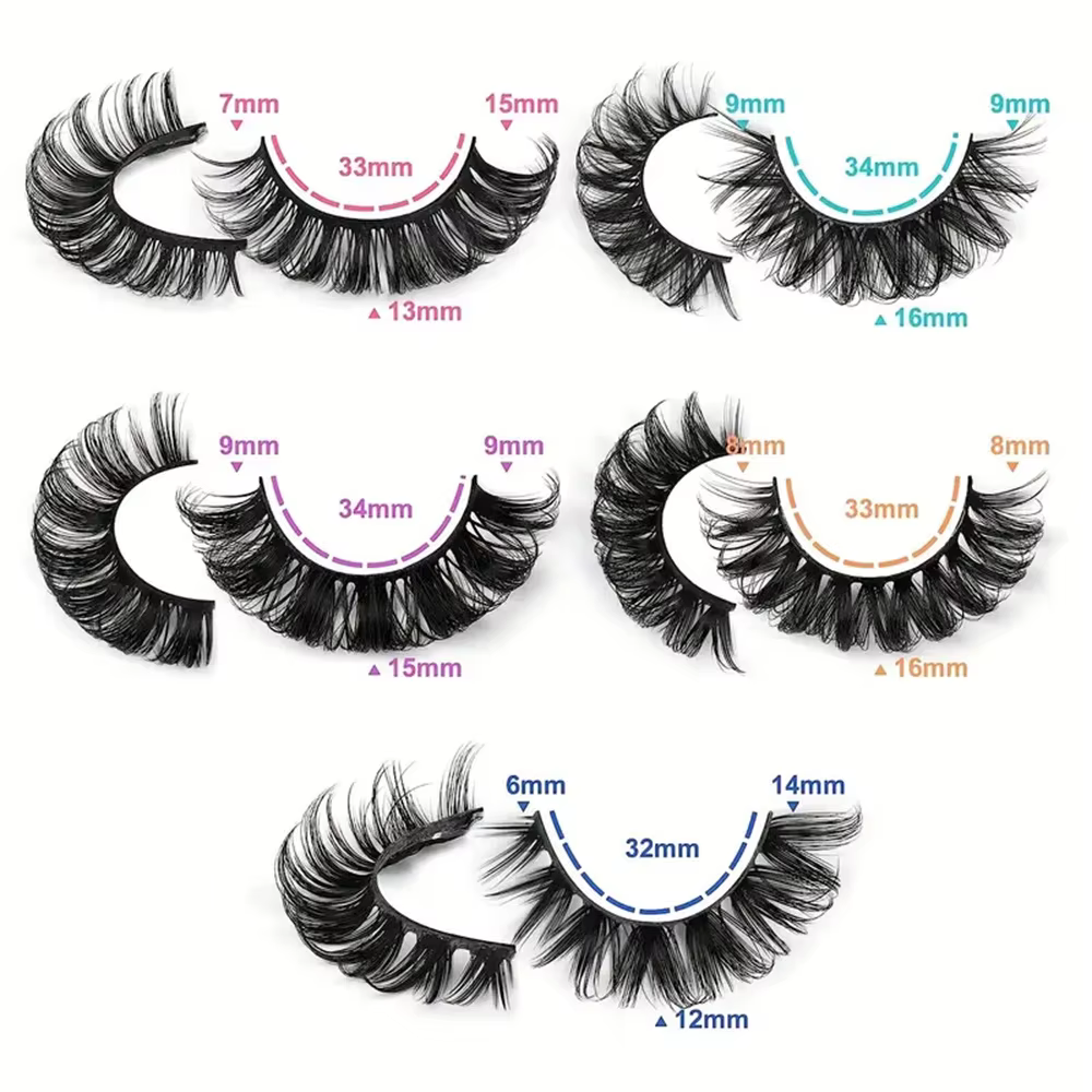 20 paires de faux cils 3D à volume dramatique pour extensions et maquillage