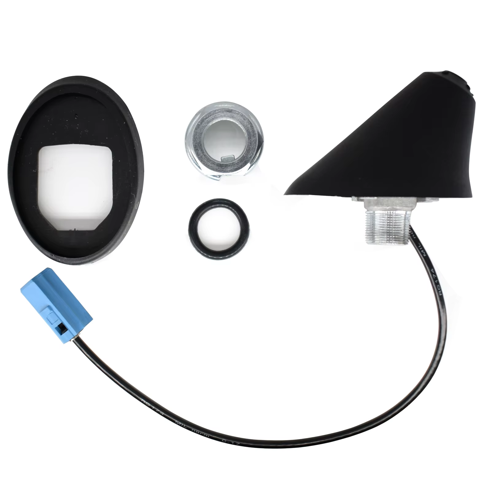 Antenne aérienne noire pour voiture AM / FM, base de montage, prise bleue pour Vauxhall Opel Astra Agila Corsa Omega C Zafira Combo C Meriva Vectra C