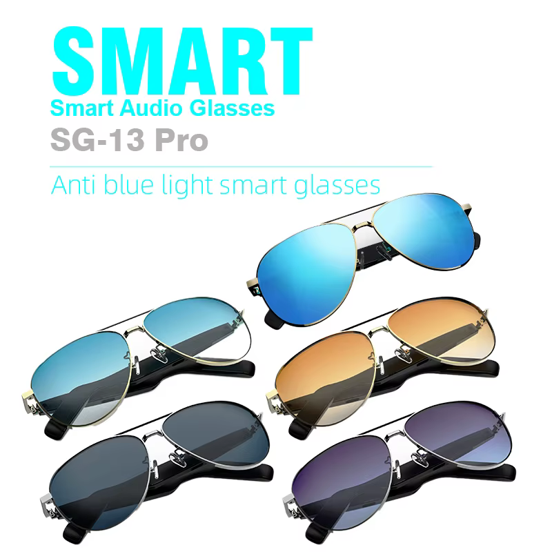 Lunettes intelligentes SG13 avec audio immersif à oreille ouverte, cadre dégradé élégant, Bluetooth 5.4 large Compatible avec iOS et Android