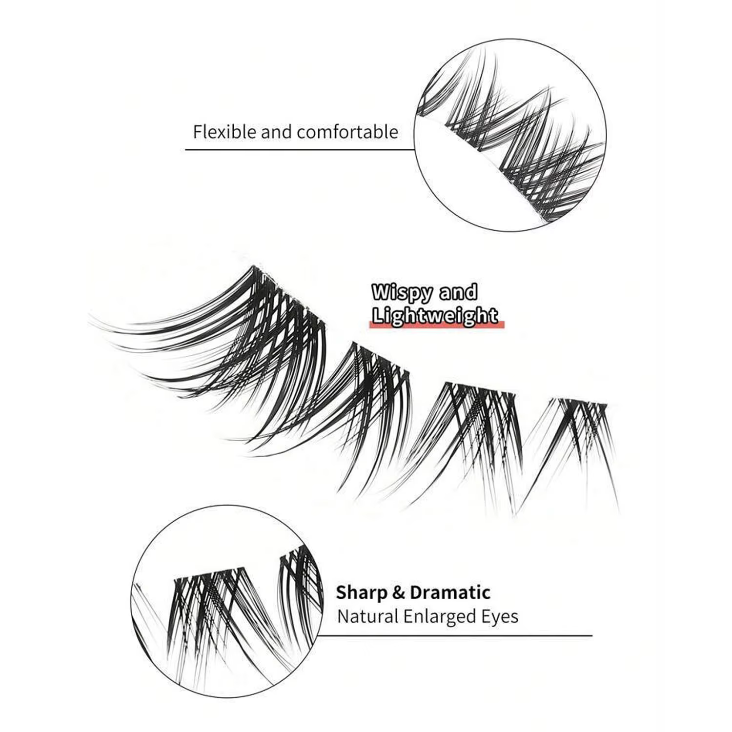 5 paires : faux cils naturels