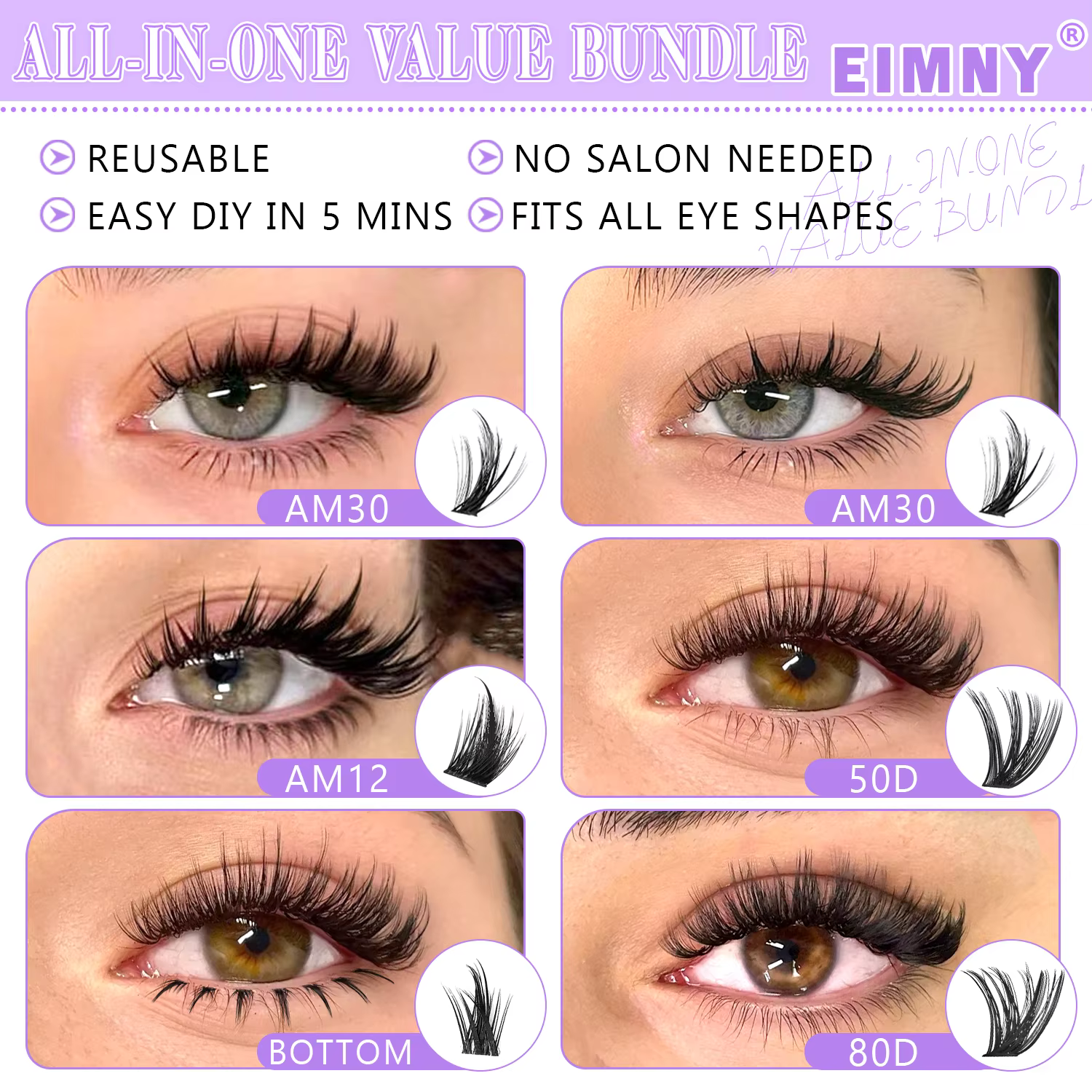 EIMMY Kit de faux cils 814 pièces