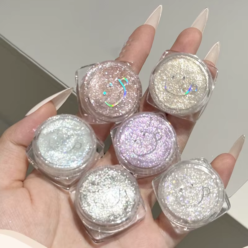 Pots de fard à paupières en Gel liquide à paillettes éblouissantes