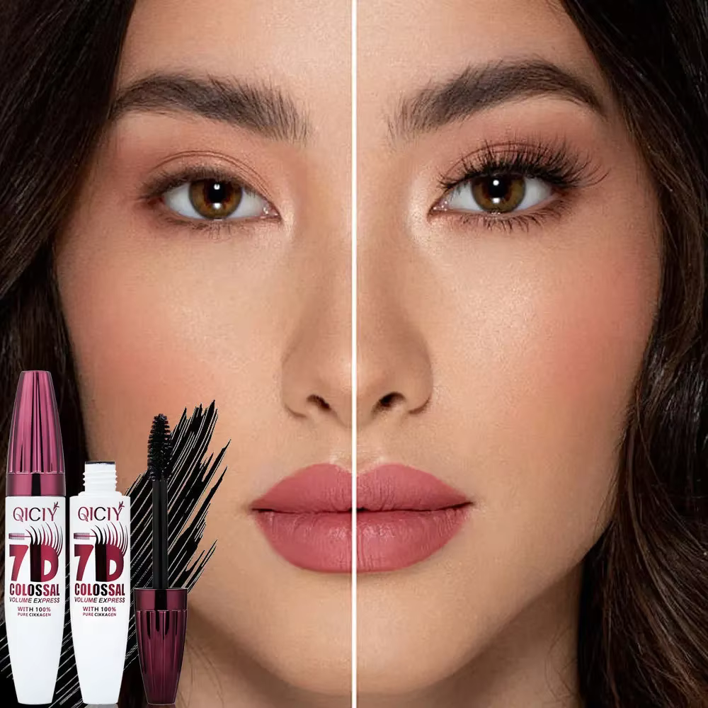 Mascara noir volumisant et recourbant 7D, anti-bavures, effet lifting et recourbement naturel des cils, sans résidus, non agglutinant, waterproof, maquillage pour les yeux