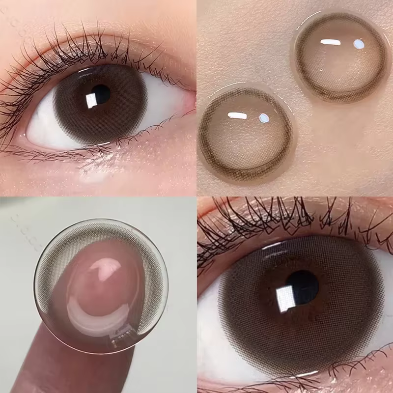 OVOLOOK - Lot de 2 paires de lentilles de contact colorées naturelles 10 tons pour embellir les yeux