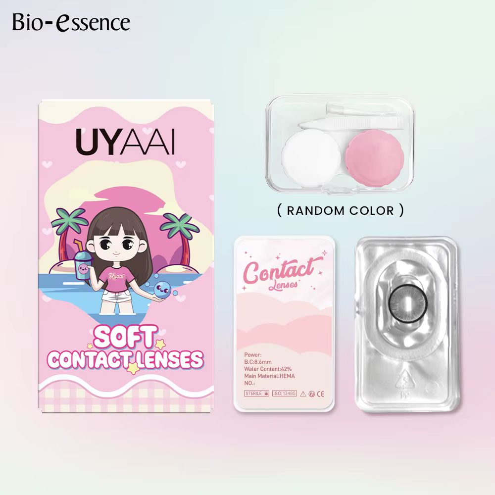 Bio-essense 1 paire de lentilles noires à grands yeux 14.5MM