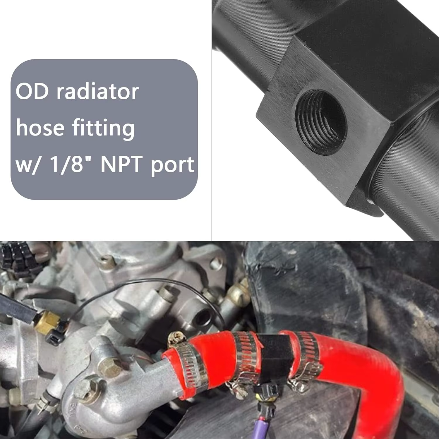Jauge de température de l'eau noire, température du radiateur, capteur de tuyau de Joint de température de l'eau, adaptateur de tuyau 18MM 20MM 22MM 24MM