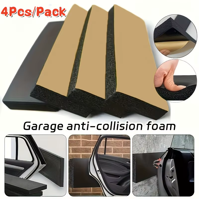 Lot de 4 protections murales pour garage, pare-chocs de porte de voiture, protection d'angle de mur, auto-adhésives, résistantes aux rayures et aux dommages
