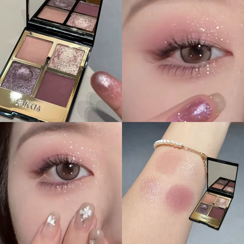 Palette de fards à barrage fumés à quatre couleurs pour les yeux
