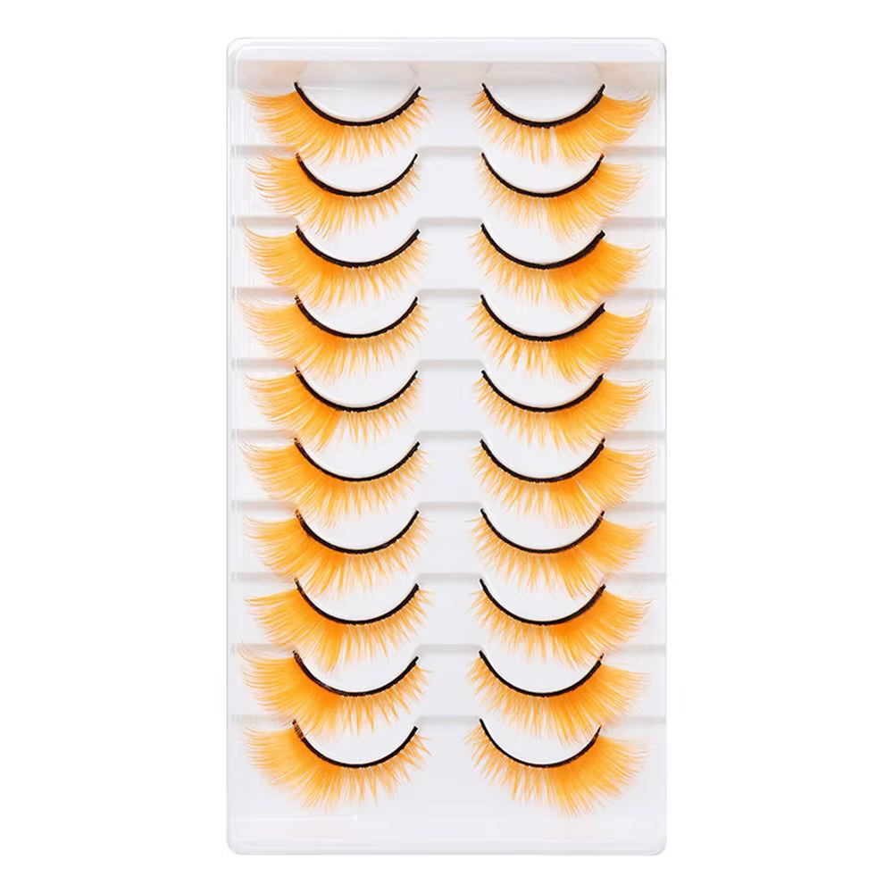 10 paires de cils colorés d'aspect dramatique