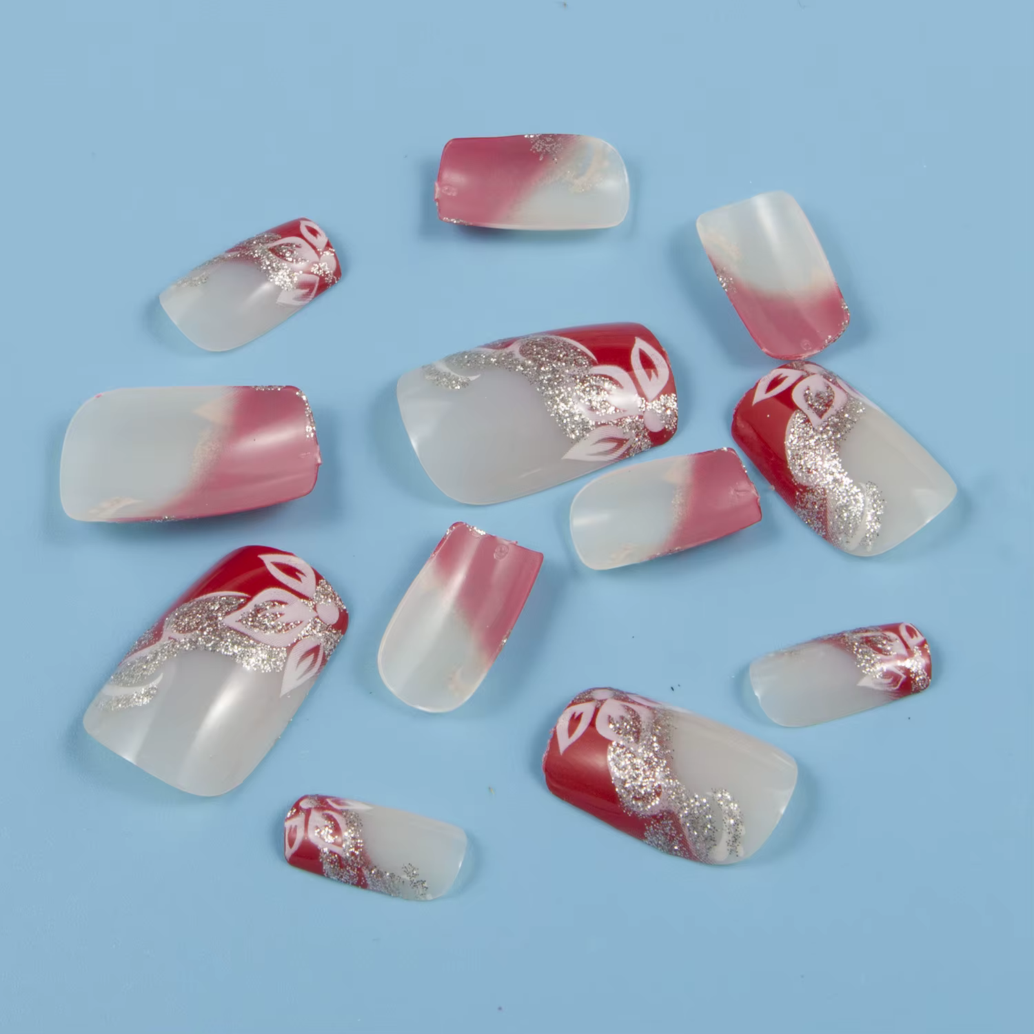 1 boîte 24 pièces faux ongles à pression carrés longueur médiane couverture complète faux ongles Art Kits avec adhésif pour ongles ensemble de manucure