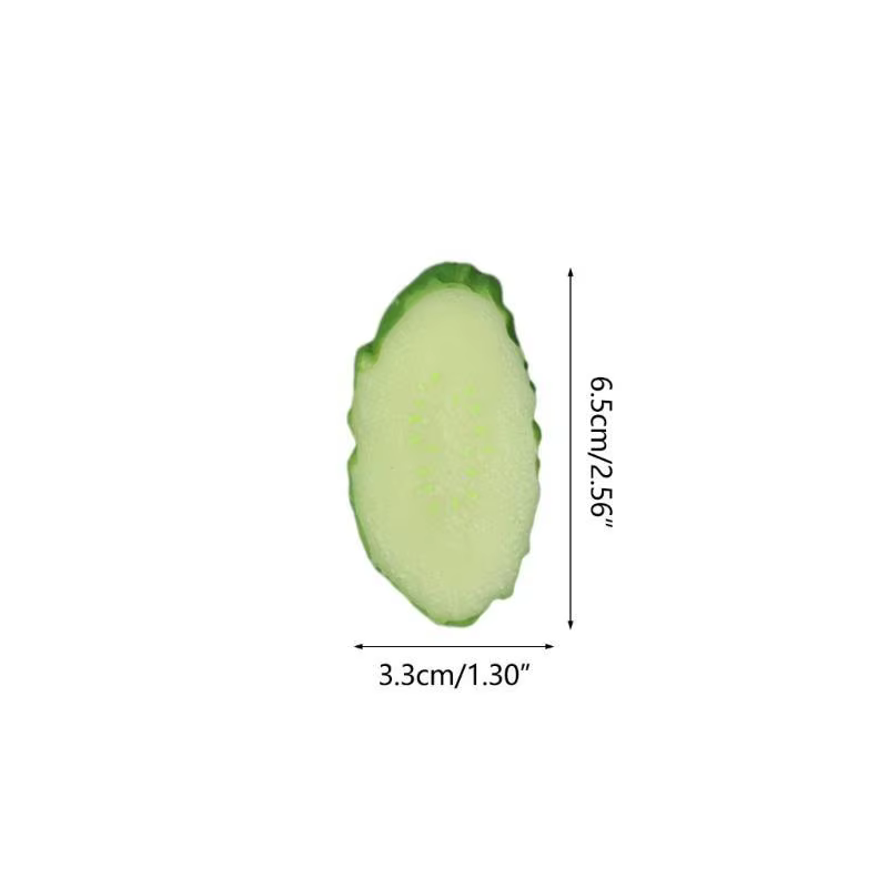 G6KF 10PCS Simulation Cucumber Slices Fake Model Restaurant Tilring Outil