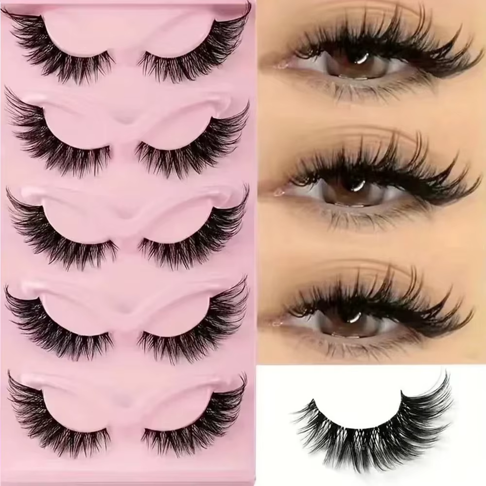 5 paires de faux cils dramatiques