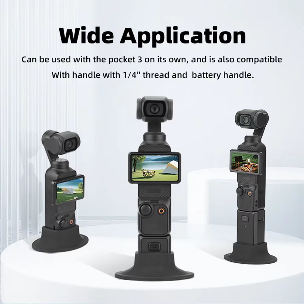 Base en silicone BRDRC pour DJI Osmo Pocket 4 3, support de caméra de bureau antidérapant, base d'extension fixe, accessoires à dégagement rapide