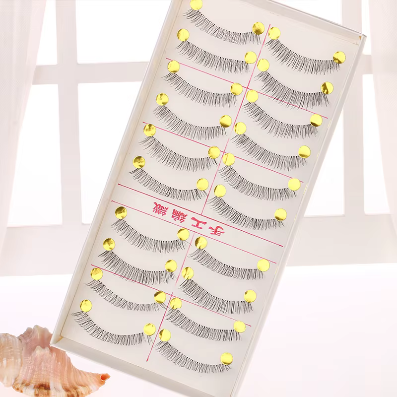 10 paires de Faux Cils longs naturels faits à la main Maquillage