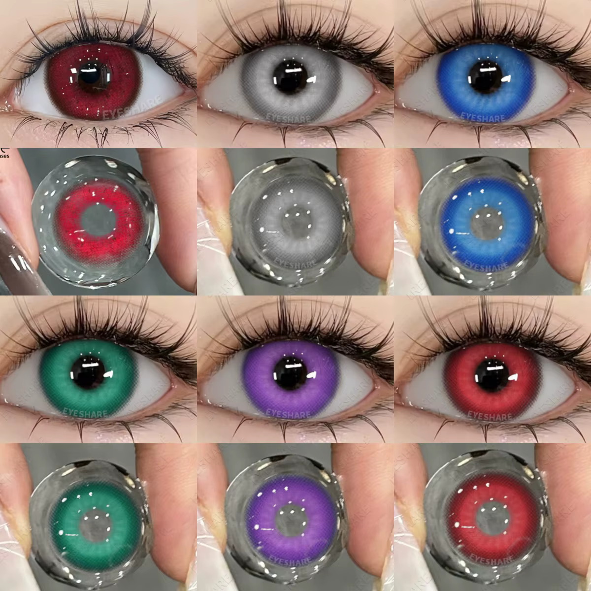 AMARA Cosplay lentilles de Contact colorées pour les yeux lentilles pour les yeux Anime lentilles de Contact grises lentilles vertes lentilles bleues lentilles de mode 1 paire y2k