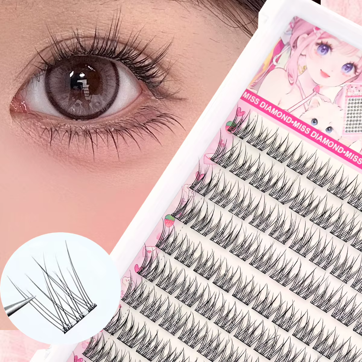 Ensemble de faux cils faciles à coller