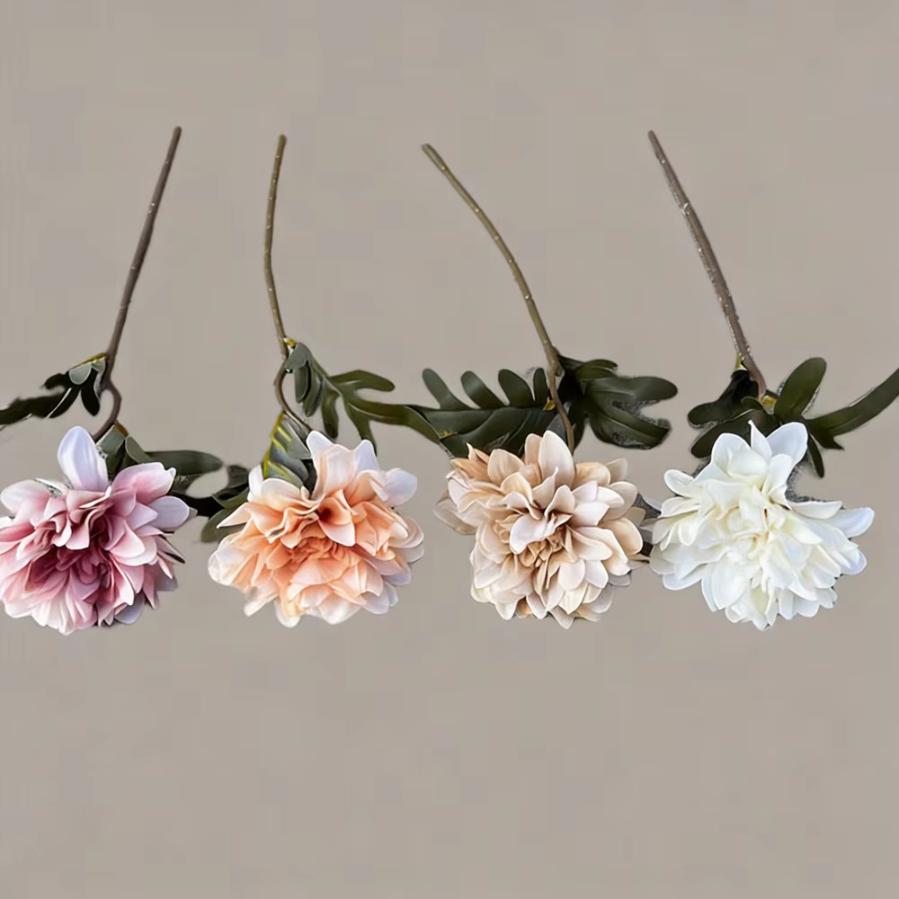 Fleur de Dahlia Artificielle Blanche, Fleur de Dahlia Artificielle, Décoration Florale pour Mariage, Jardin, Intérieur, Extérieur, Accessoire de Photographie, Art Floral