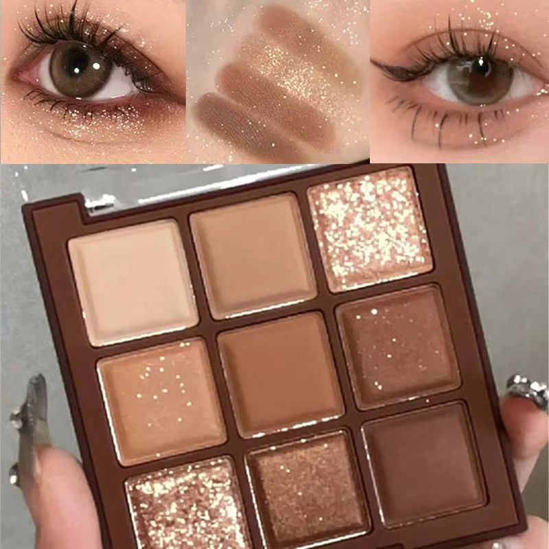 Palette de fards à paupières chocolat 9 couleurs