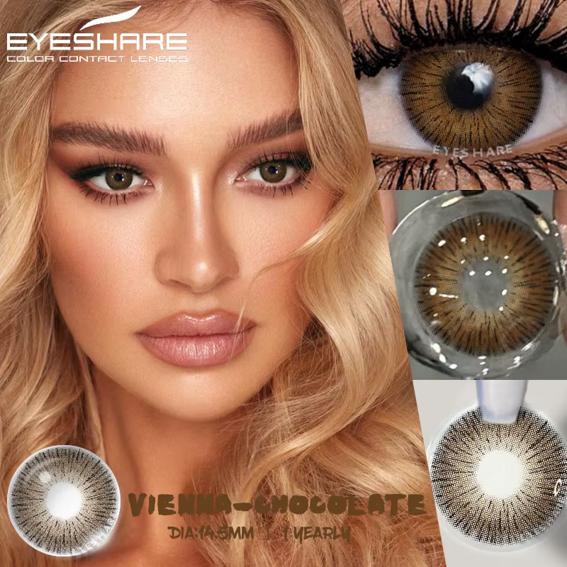 EYESHARE Lentilles de contact de couleur pour les yeux 1 paire de contacts oculaires bleus Marron
