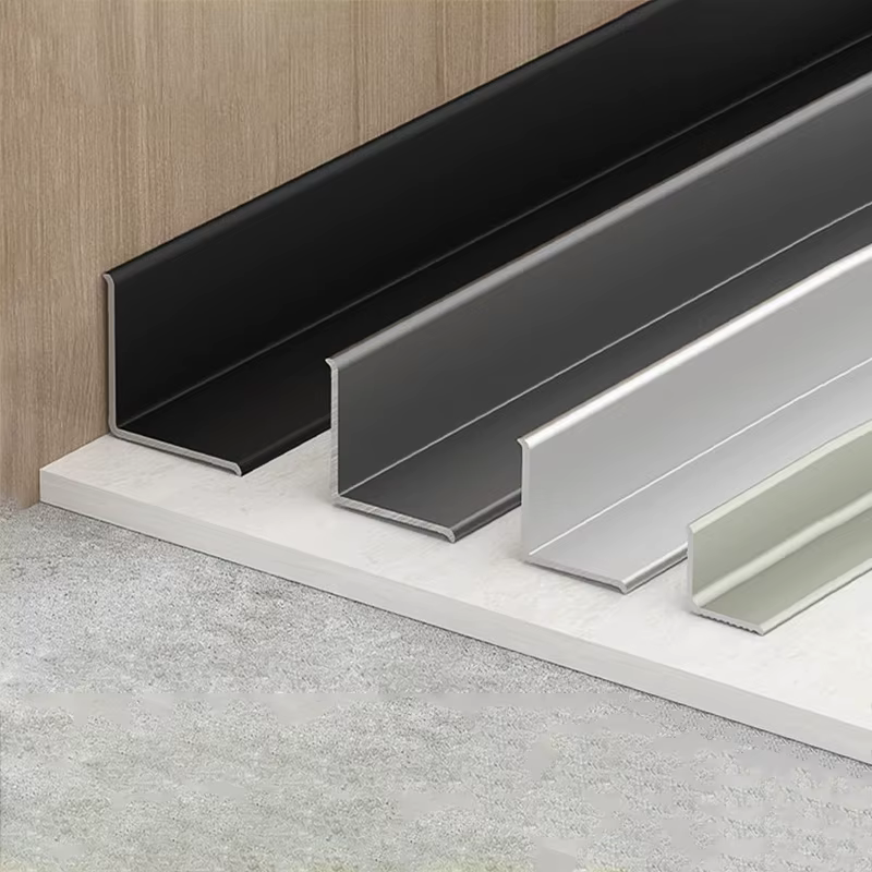 Profilé d'angle intérieur en alliage d'aluminium 0,5/1m, bande décorative, profilé en aluminium à angle droit inversé, ligne de bordure mur-plafond, plinthe en L