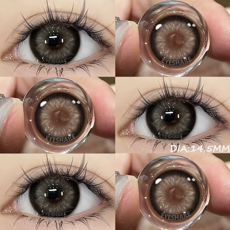 AMARA 1 paire de lentilles de Contact de couleur de grand diamètre 14.5MM grands yeux Contacts noirs