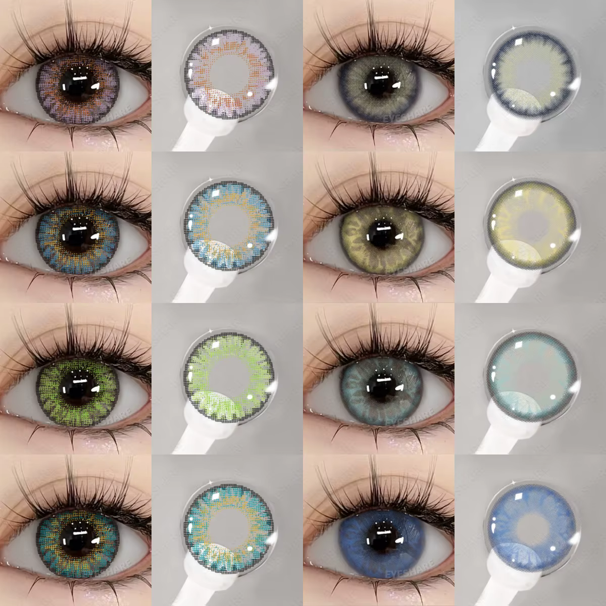 EYESHARE 1 paire de lentilles de contact de couleur marron naturel pour les yeux