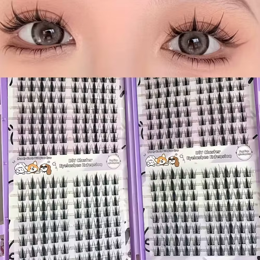 Extensions de cils individuels en grappe