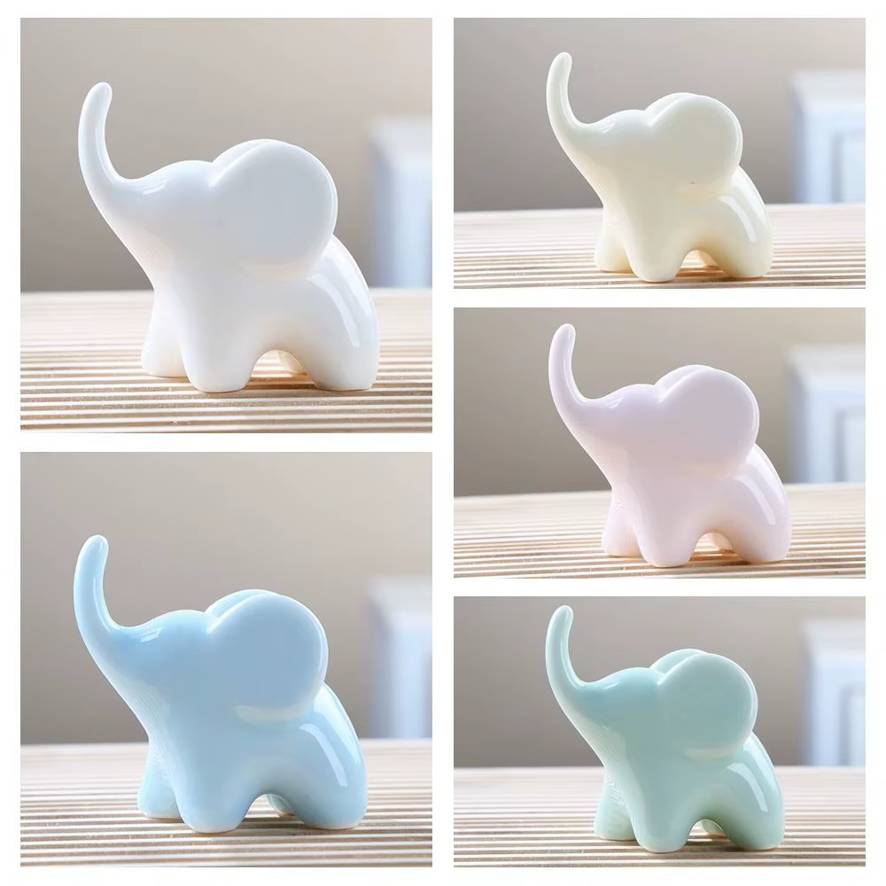 Modèle artisanal en céramique d'éléphant de Style de luxe, ornements d'art moderne, Figurines d'éléphant simulées, à collectionner, faites à la main