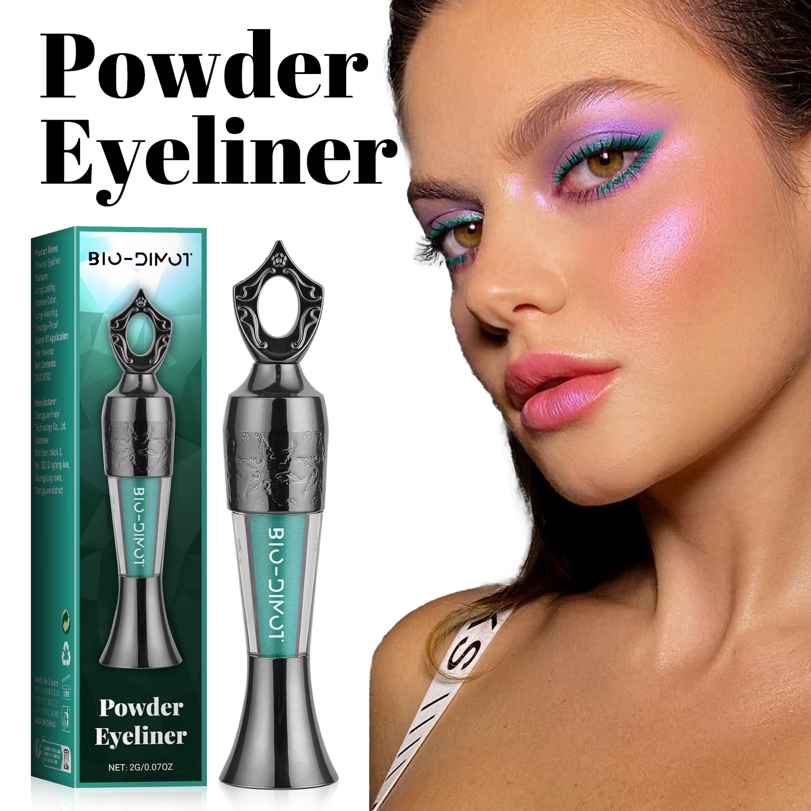 Eyeliner en poudre imperméable et anti-taches – Couleur longue durée et intense pour un aspect naturel ou audacieux