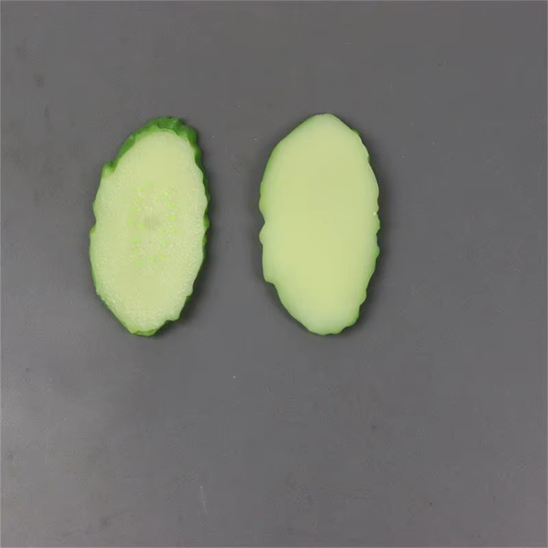 G6KF 10PCS Simulation Cucumber Slices Fake Model Restaurant Tilring Outil