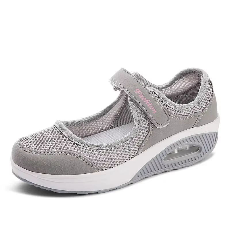 Chaussures à talons compensés en maille respirante pour femmes, chaussures décontractées, maille légère, sports de plein air, course à pied, baskets de créateur, mode 2024