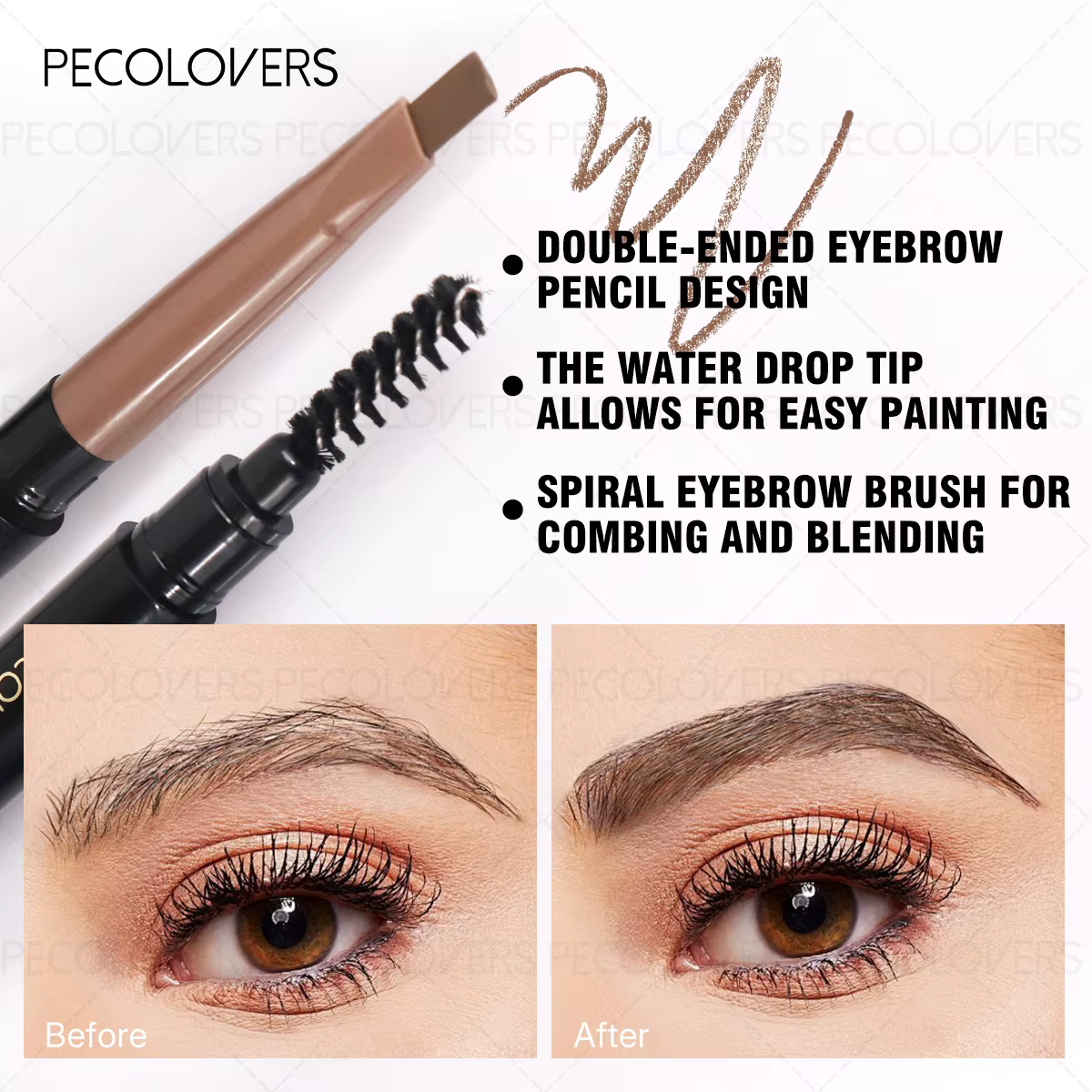 Crayon à sourcils marron lisse sans floraison