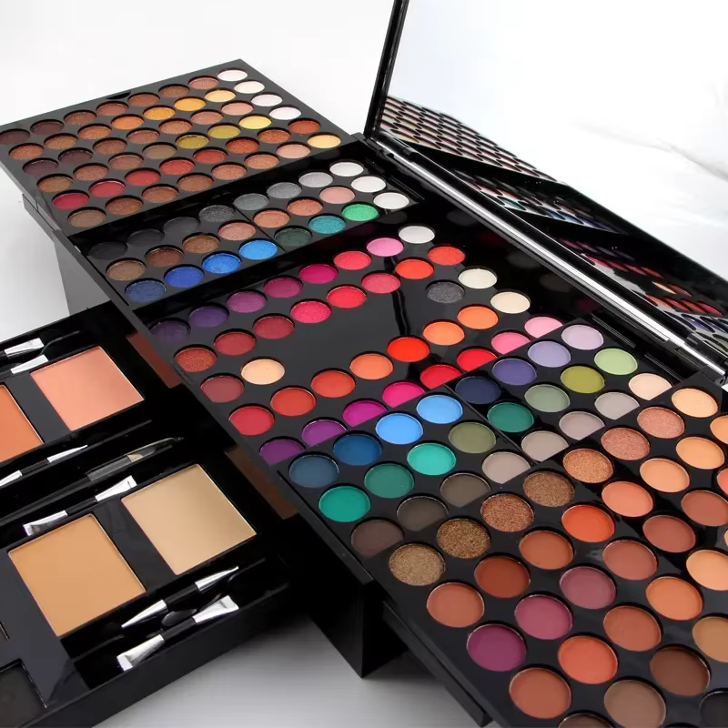 Miss Rose maquillage professionnel 194 couleurs mat miroitant Palette fond de teint cosmétique poudre Blush sourcil contour beauté Kit boîte
