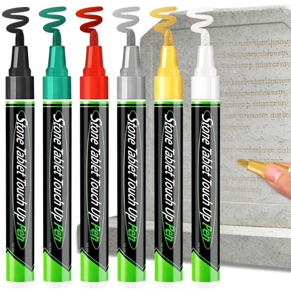 Marqueurs de pierres tombales de différentes couleurs, conçus pour restaurer le texte délavé sur les pierres tombales et les surfaces en granit, résistants aux intempéries et imperméables, pour l'entr