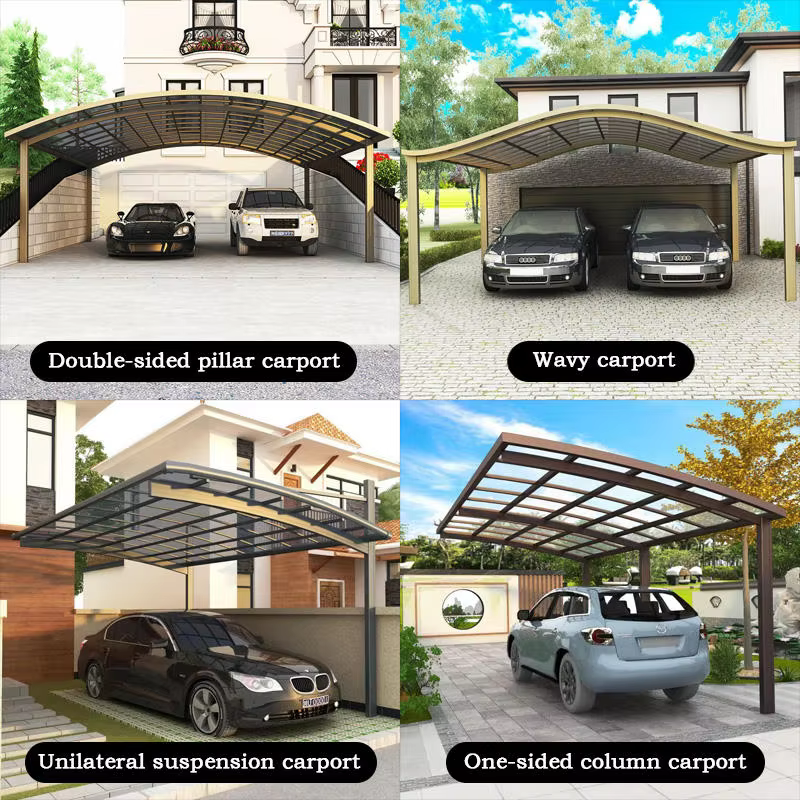Extérieur arrière-cour Patio extérieur voiture moto en alliage d'aluminium Rv hangar Port de transport auvent cadre tente latérale murs Gazebo auvent