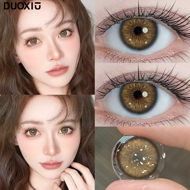 DUOXIU Lot de 2 nouvelles lentilles de contact colorées pour les yeux avec dioptrie