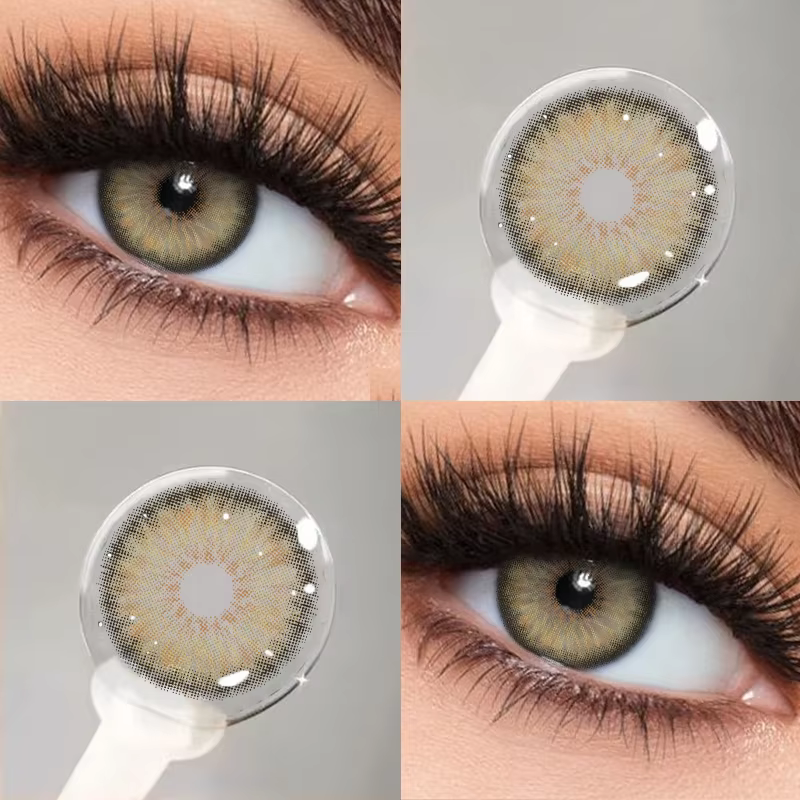 MILL CREEK 1 Paire de Nouvelles Lentilles de Contact Colorées Naturelles Vertes pour les Yeux Marron