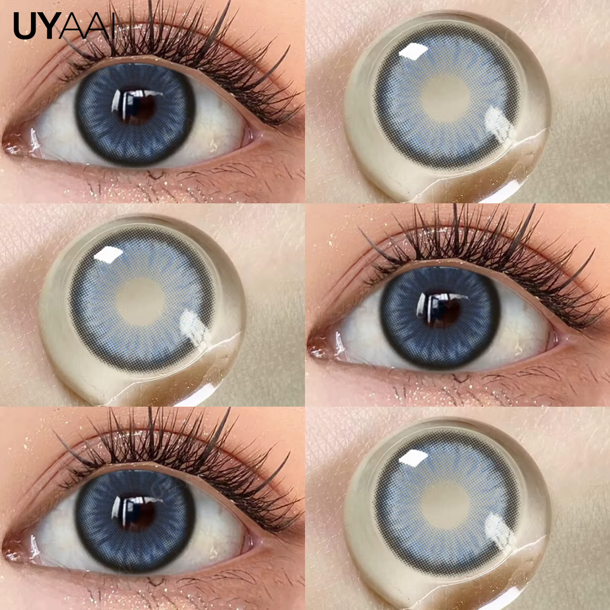 UYAAI nouvelles lentilles de contact colorées pour les yeux élèves de couleur verte Contacts oculaires bleus naturels