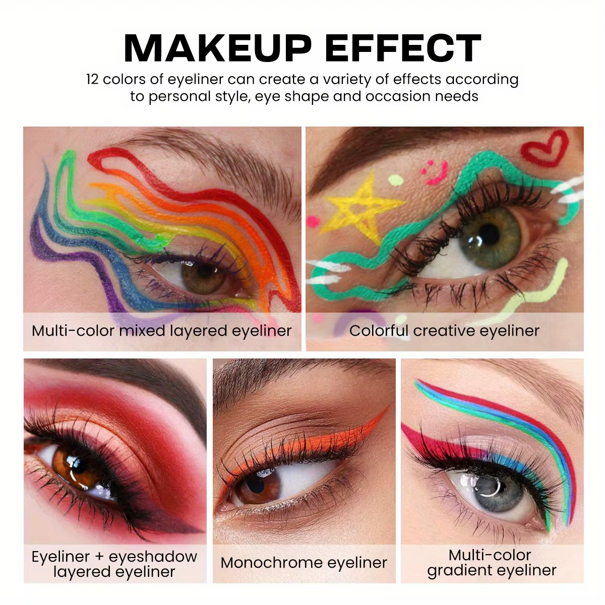 Stylo Eyeliner liquide imperméable, sans taches, coloré, mat, lisse, séchage rapide, facile à porter, maquillage de beauté sans bavures