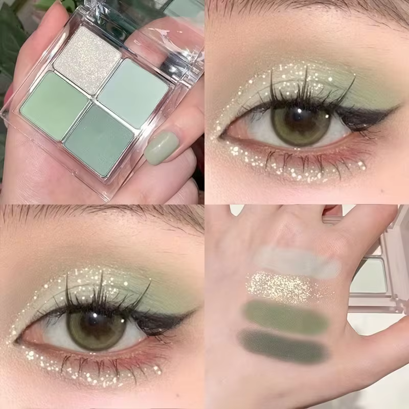 Plateau de fard à paupières vert 4 couleurs