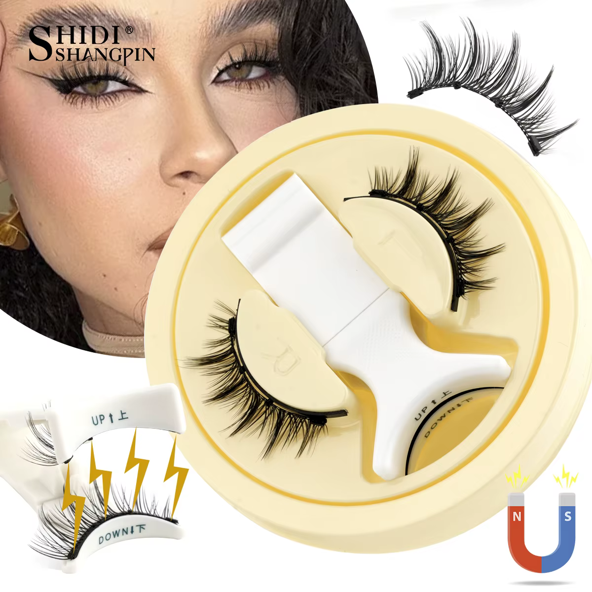 SHIDISHANGPIN 5 Styles de cils magnétiques naturels ensemble 1 paire réutilisable aucune colle nécessaire faux