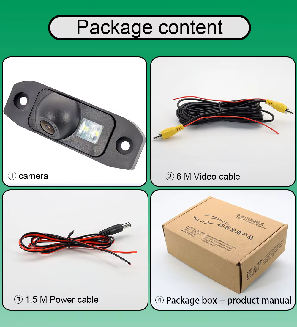 Caméra de recul de véhicule AHD 1080P 170 °, vision nocturne HD, barrage pour Volvo C70, V70, XC 70, XC70, V50, V60, XC90, XC60, S60, S60L