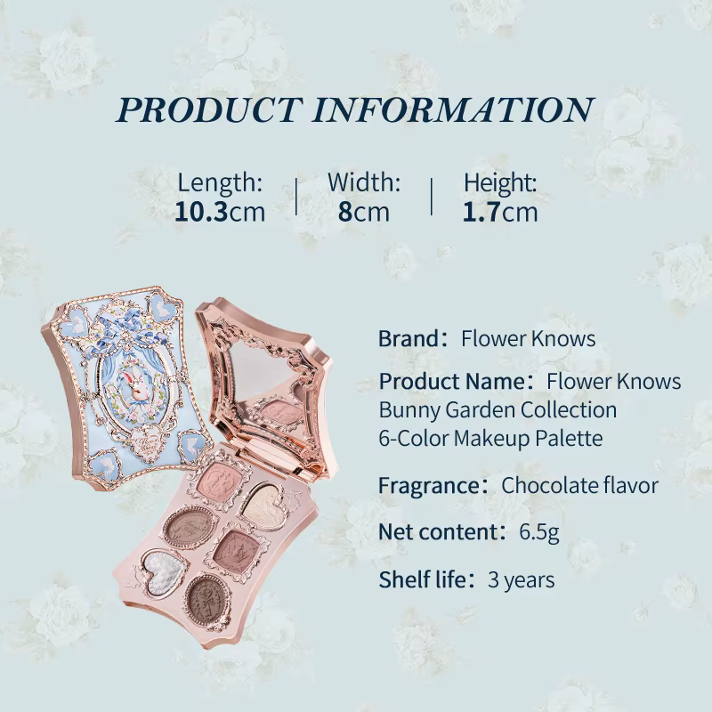 Palette de fards à paupières Flower Knows Bunny Garden 6 couleurs