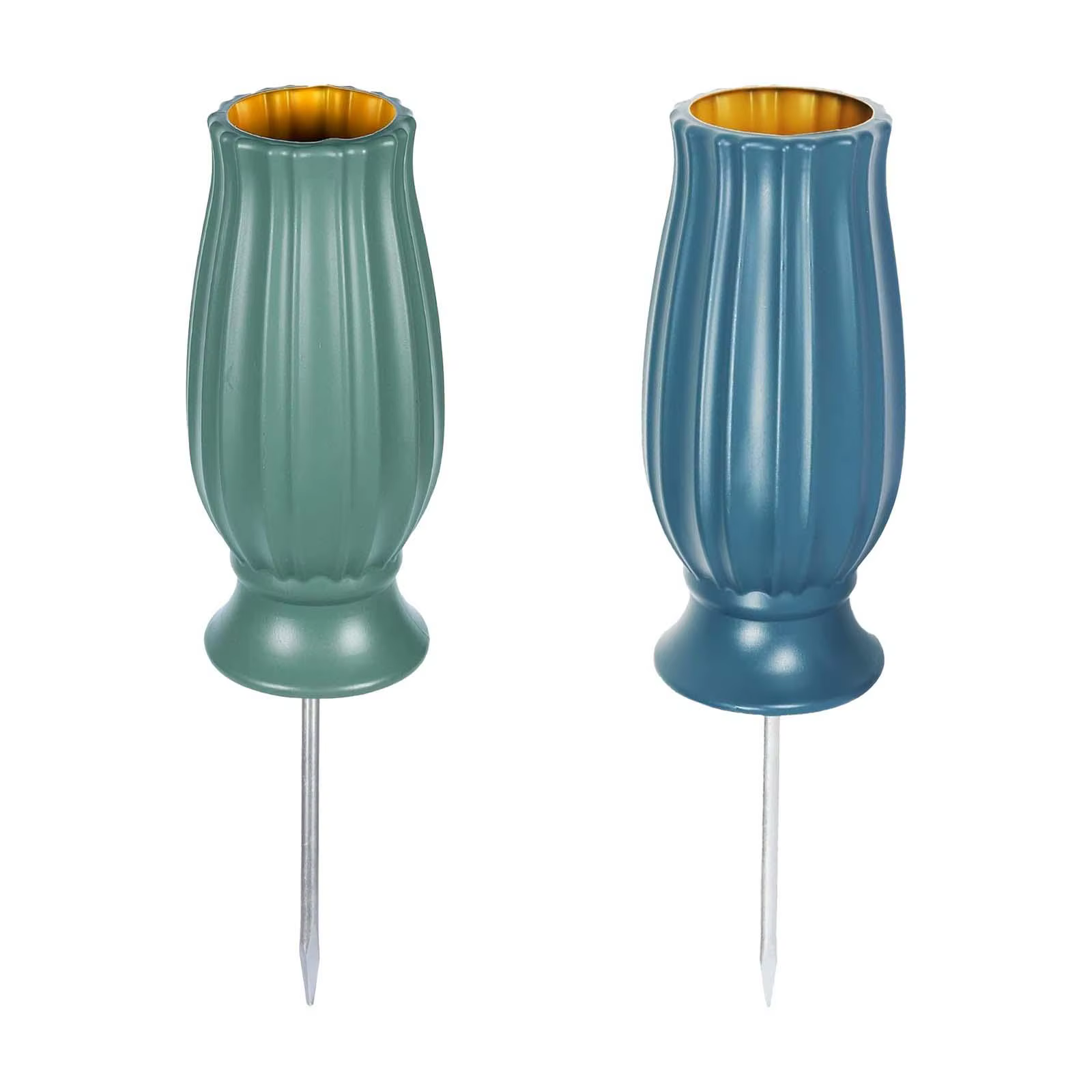 Vase de cimetière avec trous de drainage, piquet à pointes détachables, support Floral, Vase d'extérieur au sol, Vase commémoratif pour chantier de tombe de cimetière