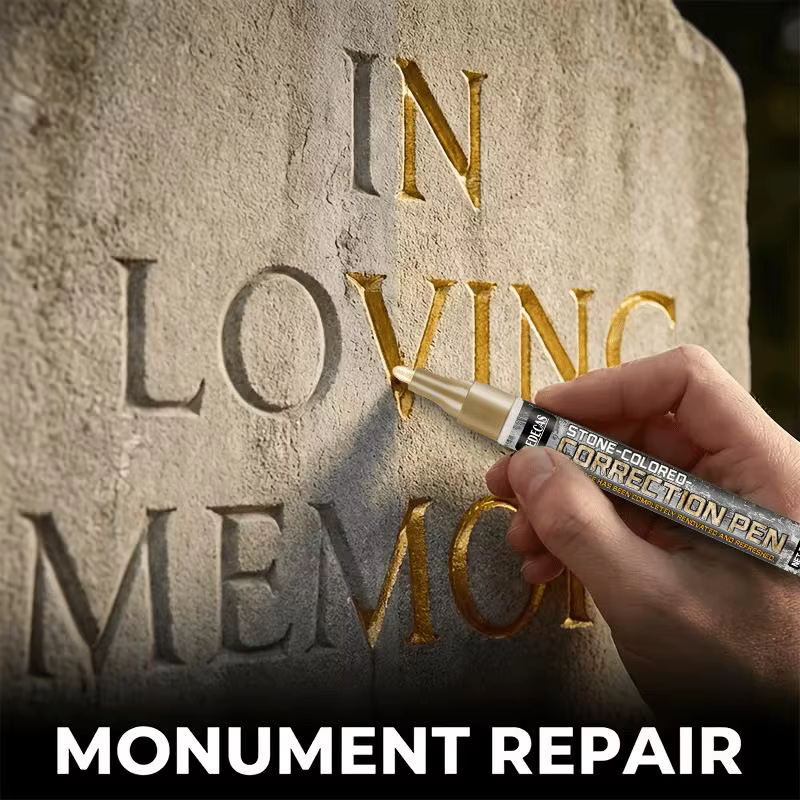 1 stylo marqueur pour pierre tombale, encre imperméable et résistante aux UV pour la réparation durable des inscriptions sur pierres commémoratives
