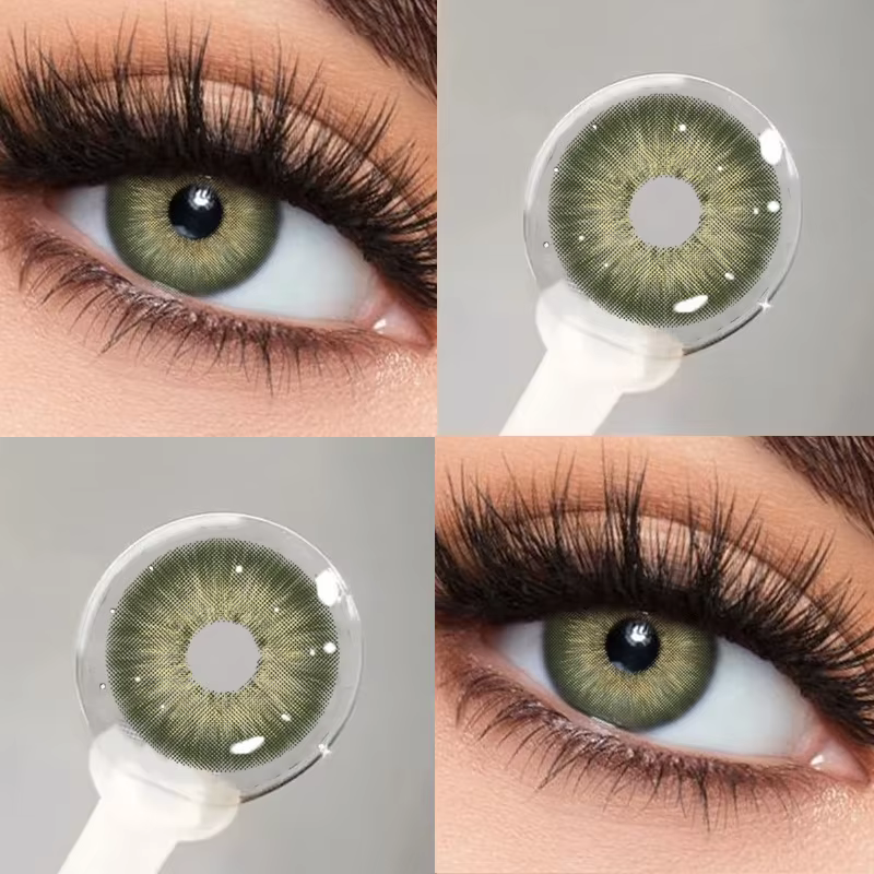 KSSEYE 1 paire de lentilles de contact colorées naturelles pour les yeux marron belles élèves cosmétiques contatos verts