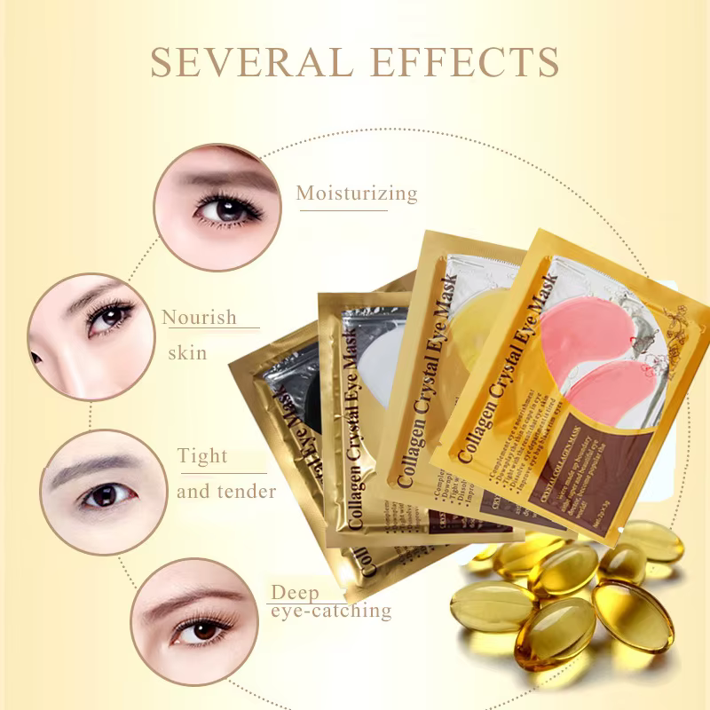 Masque pour les yeux en cristal de collagène doré